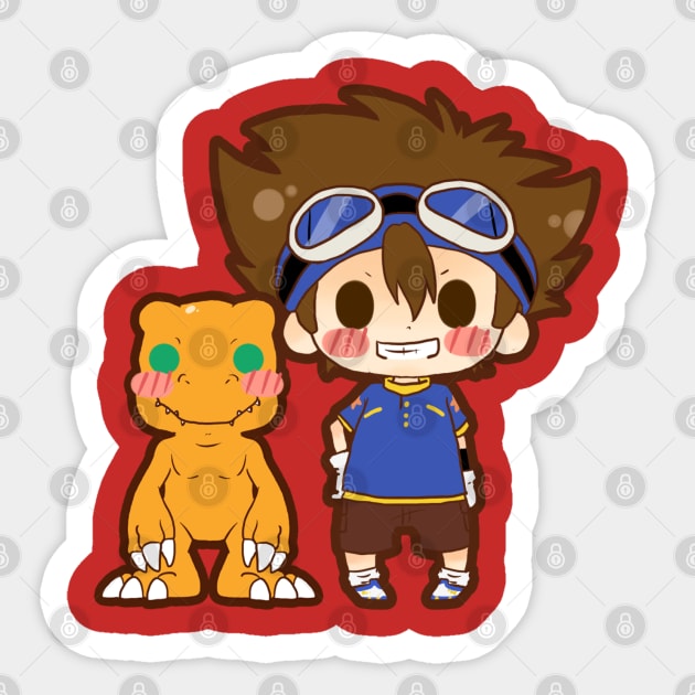 Tai & Agumon Sticker by Potaaties